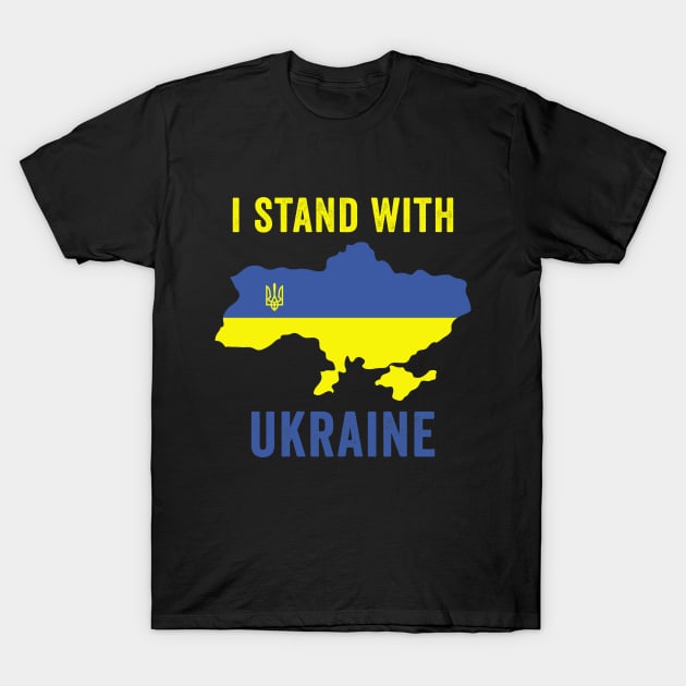 I Stand With Ukraine, Ukraine Map T-Shirt by petemphasis